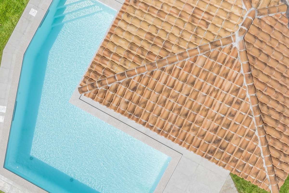 swimming pool viewed from above - sardinia future house